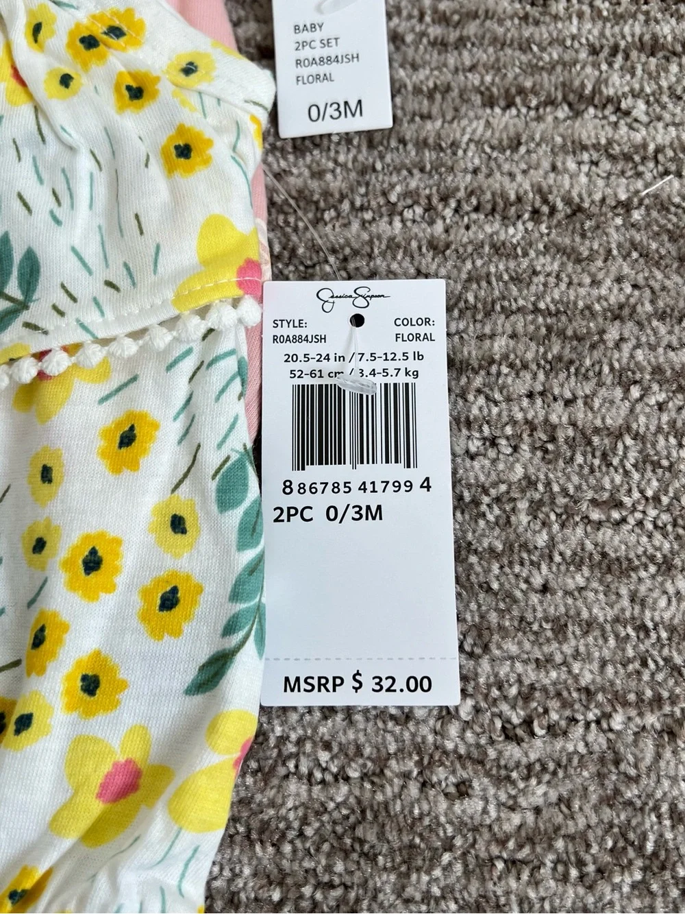 NWT Jessica Simpson Baby Summer Bodysuits 2 Pack